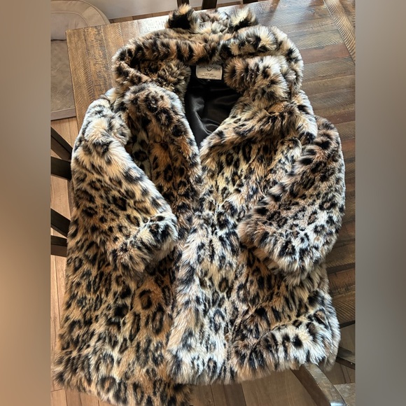 Spirit Hoods Leopard Print Faux Fur Coat hooded with ears SOLD OUT Sz Medium - Picture 8 of 15